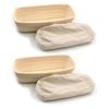 2PK Brunswick Bakers Rectangular Rattan 30cm Banneton w/ Lining Sourdough Basket
