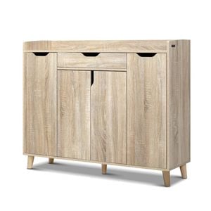 Artiss Shoe Storage Rack Cabinet 26 Pairs Pine