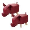 Soga 2x Red Elephant Kids Ottoman Stool