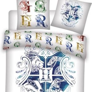 Harry Potter House Emblems Kids Cotton Quilt Cover Set - Single Bed Size