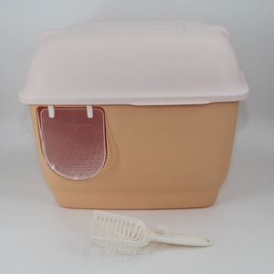 Yes4pets Xl Portable Hooded Cat Toilet Litter Box Tray House With Handle And Scoop Brown