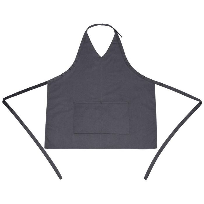 Whites Service Bib Apron V Neck Charcoal Hospitality Catering Uniform