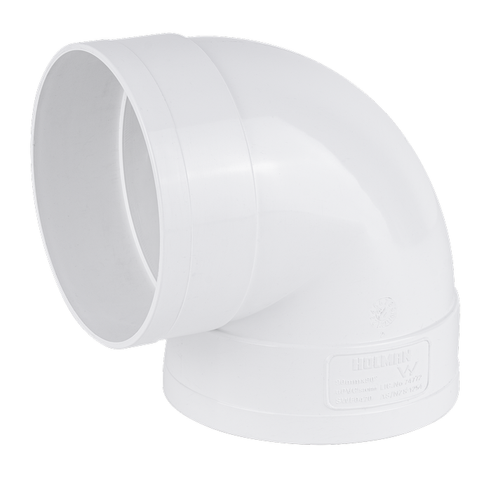Holman 90mm 90° Female And Female PVC Stormwater Elbow