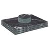 12pc Glass Placemats & Round Coasters Set - 30 x 20cm - Black Marble Effect - Dining Table Protection Place Mats Coasters