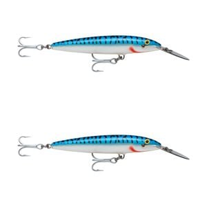 2x Rapala 18cm Countdown Magnum Sinking Trolling Fishing Lures - Silver Mckrl