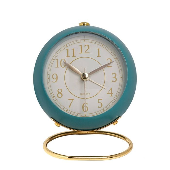 Catzon Retro Alarm Clocks Silent Non-ticking With Light-dark Blue