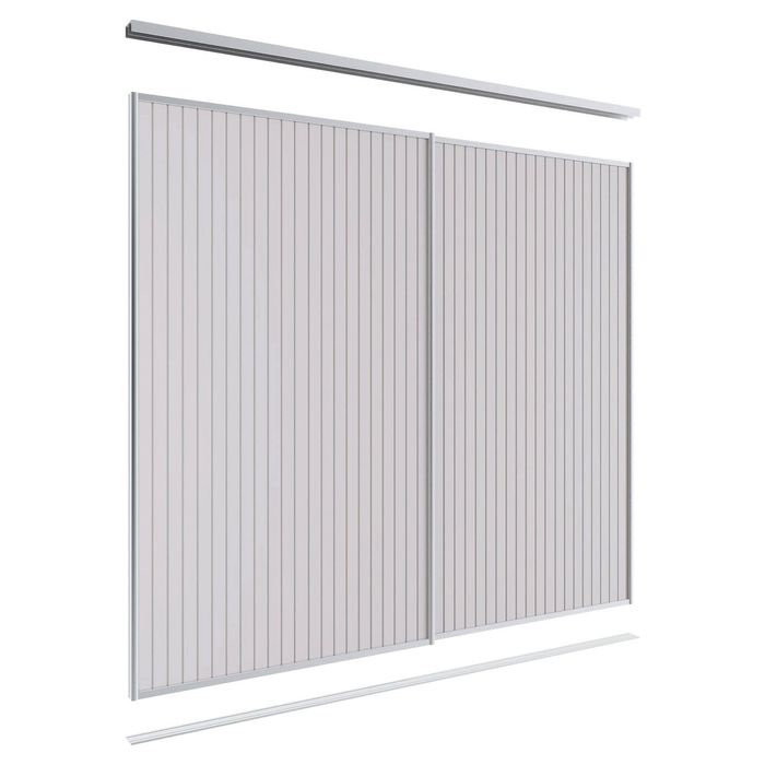 Lugna 2100 x 1801-2400mm Clear Anodised VJ Panels Wardrobe Double Sliding Doors