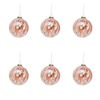 6PK Urban Speckle Glass Bauble Hanging Decoration 8cm Dusty Pink Assorted