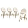 Oikiture 4x Bar Stools Boucle Natural & White