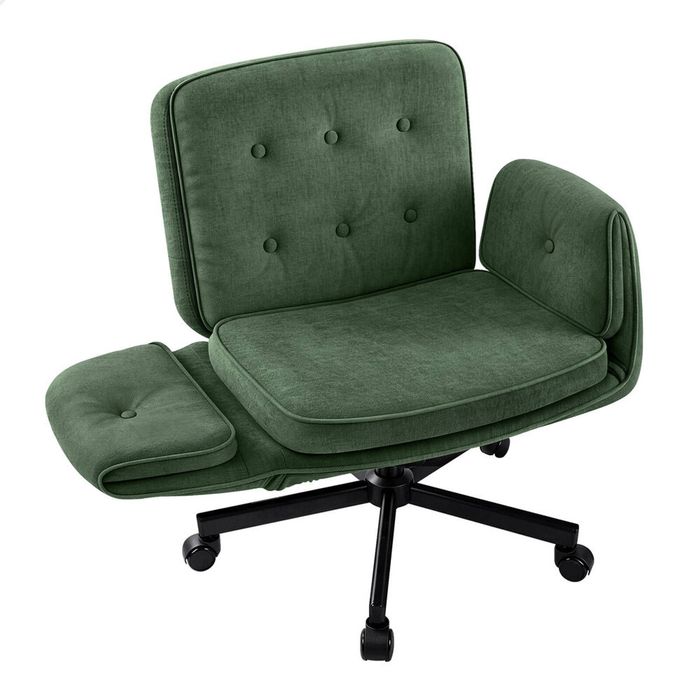 ALFORDSON Criss Cross Legged Office Chair Chenille Green
