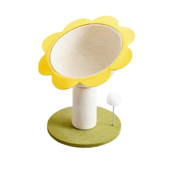Sunflower Cat Scratching Tree - Yellow