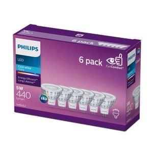 Philips MR16 LED 440Lm Cool White 5W Spot - 6 Pack