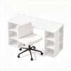 Artiss Computer Desk 150 cm with Storage Shelves and Ergonomic Criss Cross Office Chair Set
