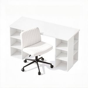 Artiss Computer Desk 150 cm with Storage Shelves and Ergonomic Criss Cross Office Chair Set