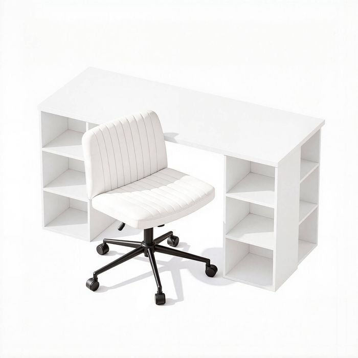 Artiss Computer Desk 150 cm with Storage Shelves and Ergonomic Criss Cross Office Chair Set