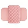 Catzon Leather Center Console Armrest Cover Microfiber Cushion Interior Accessory-pink