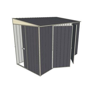 Build-a-Shed 1.5 x 3 x 2m Double Hinged Side Door Skillion Shed - Grey