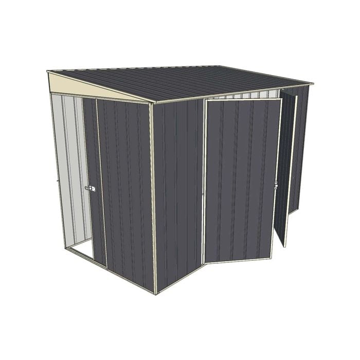 Build-a-Shed 1.5 x 3 x 2m Double Hinged Side Door Skillion Shed - Grey