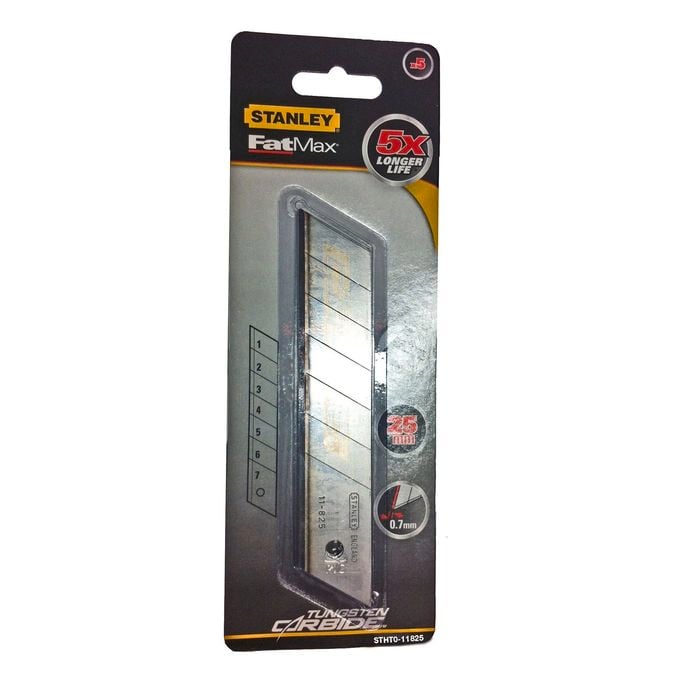 Stanley Fatmax 25mm Carbide Snapoff Knife Blades -  5 Pack