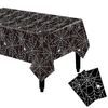 Catzon 2 Pcs Spider Web Tablecloth Disposable Spill-Proof