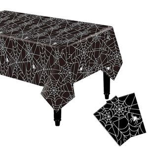 Catzon 2 Pcs Spider Web Tablecloth Disposable Spill-Proof