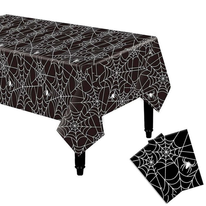 Catzon 2 Pcs Spider Web Tablecloth Disposable Spill-Proof