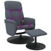 vidaXL Massage Recliner Chair with Footstool Armchair Office Dark Grey Velvet