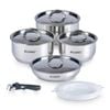 Camec Spacesaver Pots & Fry Pan Set Camping Caravan Smart Space Saving Cookware