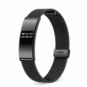 Smart Fitness Bracelet for Men & Women | HRV Stress Monitor & Pedometer | Android & iOS Mesh BLack