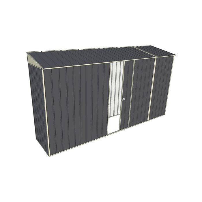 Build-a-Shed 0.8 x 3.7 x 2m Skillion Single Sliding Side Door Shed - Grey