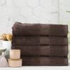 4pc Renee Taylor Stella 650gsm Super Soft Bamboo Cotton Bath Towel Cocoa