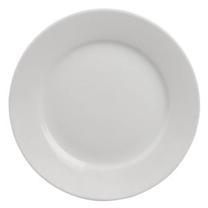 Olympia Plates Athena Wide Rimmed 12 Pack 254mm White Porcelain Dinnerware