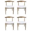 Sk Designer Living | Pack Of 4 | Replica Hans Wegner Elbow Chair Ch20 - White & Natural