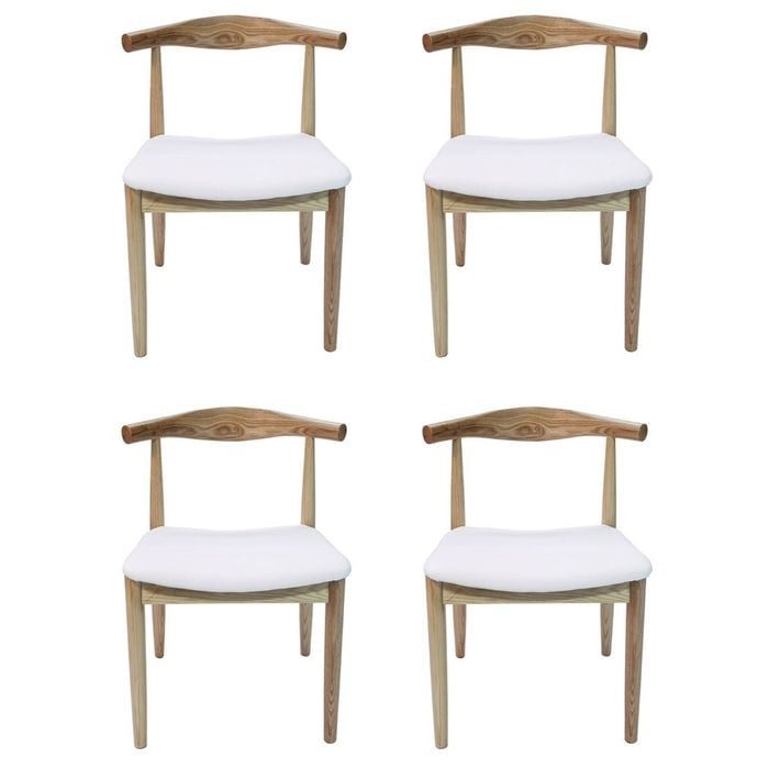 Sk Designer Living | Pack Of 4 | Replica Hans Wegner Elbow Chair Ch20 - White & Natural