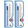 2x Sheaffer Roller Ball Pen Ink Refill Ballpen Cartridge Single Slim Medium BLK