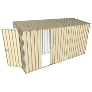 Build-A-Shed 1.2 x 3.7 x 2.0m Skillion Single Sliding Side Door Shed - Cream