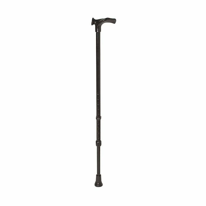 Rebotec Walking Stick with Ergonomic Anatomic Handle - Red Wine, Left-Handed, 72-95cm Adjustable, 125kg Capacity - Silver - Left