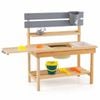 Costway Outdoor Kid Mud Kitchen Wood Playset Extended Tabletop Sink