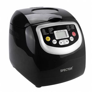 Spector Automatic Bread Machine 19 In 1 600W with LCD 15H Timer for Home Black