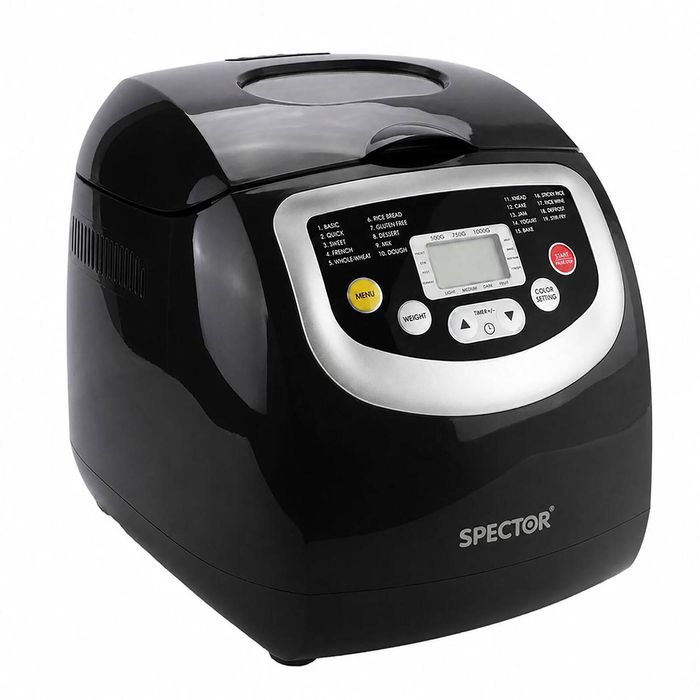 Spector Automatic Bread Machine 19 In 1 600W with LCD 15H Timer for Home Black