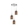 CLA Lighting ESPEJO4 Interior Iron & Rose Gold with Dotted Effect Oblong Pendant Light- 3 lits Round