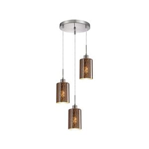 CLA Lighting ESPEJO4 Interior Iron & Rose Gold with Dotted Effect Oblong Pendant Light- 3 lits Round