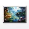 View of Pond with Lily Pads  Print 100% Australian Made 120x90cm  (Poster)