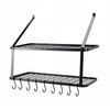 Toque Metal Pot Pan Rack Hanging Kitchen Shelf Wall Mounted Organizer 10 Hooks