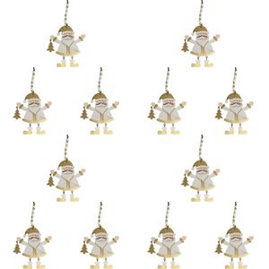 12PK LVD Metal Santa Happy Hanger Home/Office Christmas Display Decor 13x11cm