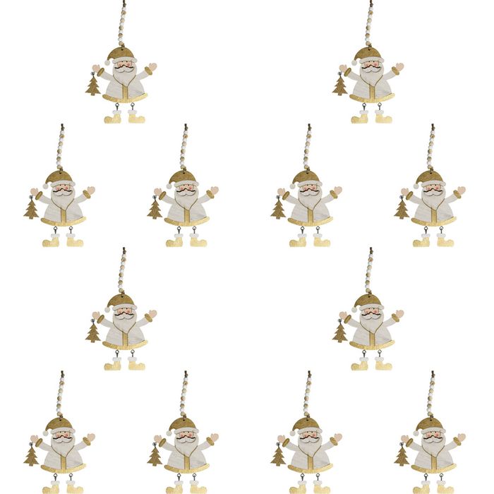 12PK LVD Metal Santa Happy Hanger Home/Office Christmas Display Decor 13x11cm
