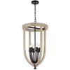 Telbix Hosley Modern Pendant Hanging Lamp Light Metal Wood Black Oak Matte Wood Tones