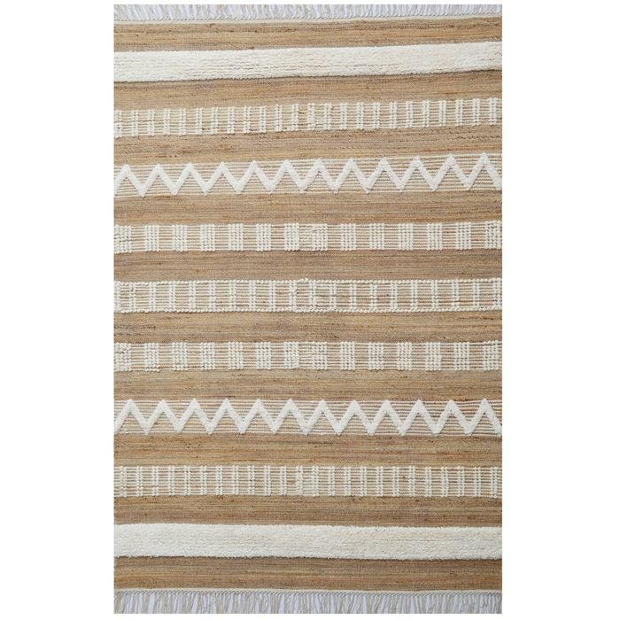 Designer Natural Jute Rug-Andes 1123-Natural/Ivory-160x230cm
