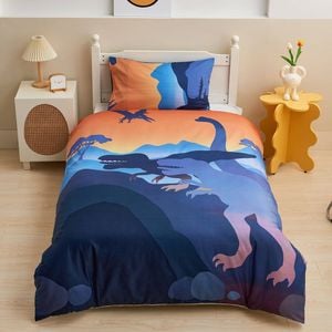 CottonMore 100% Cotton Dinosaur Pattern Kids Children Quilt Doona Duvet Cover Set