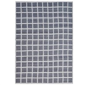 Handwoven Checkered Rug-Lattice 6388-Charcoal Ivory-190x280cm
